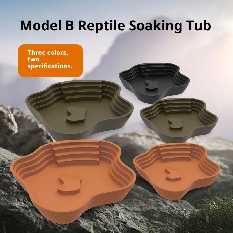 Turtle Frog Bathing Basin With Anti-Slip Ramp Can Also Be Used As Food Bowl And Water Basin For Reptiles And Amphibians