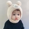 Solid Color Baby Beanie Cap Bear Kids Crochet Hat Cute Kids Ear Protection Hat  Boys