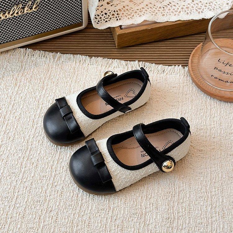 Girls' Retro Princess-style Leather Shoes with Soft Soles, Fashionable Princess Shoes, New Autumn Non-slip Single Shoes for Little Girls