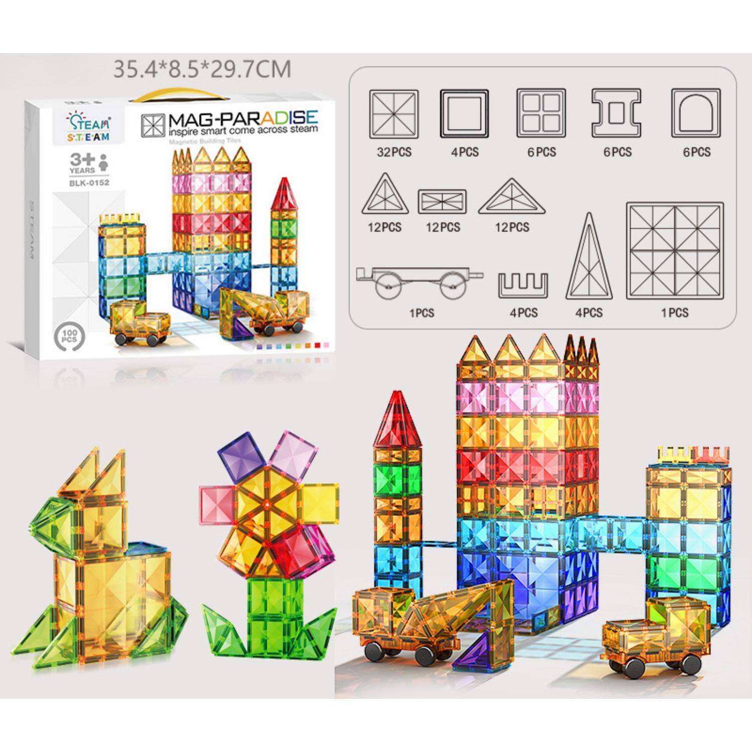 

Магнитные плитки Детские игрушки Магнитные игрушки для малышей Магнитные блоки Конструкторы Дошкольное обучение Сенсорные игрушки Монтессори для мальчиков от 3 лет A-100pcs