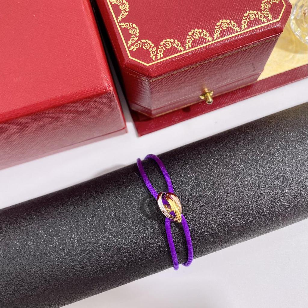 Three-Color Hand-Woven Red Rope Bracelet: Lucky Valentine's Gift for Couples.