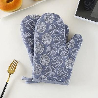 2Pcs Thick Heat Resistant Gloves Microwave Oven Gloves Anti-Scalding Printed Gloves Kitchen Baking Oven Gloves