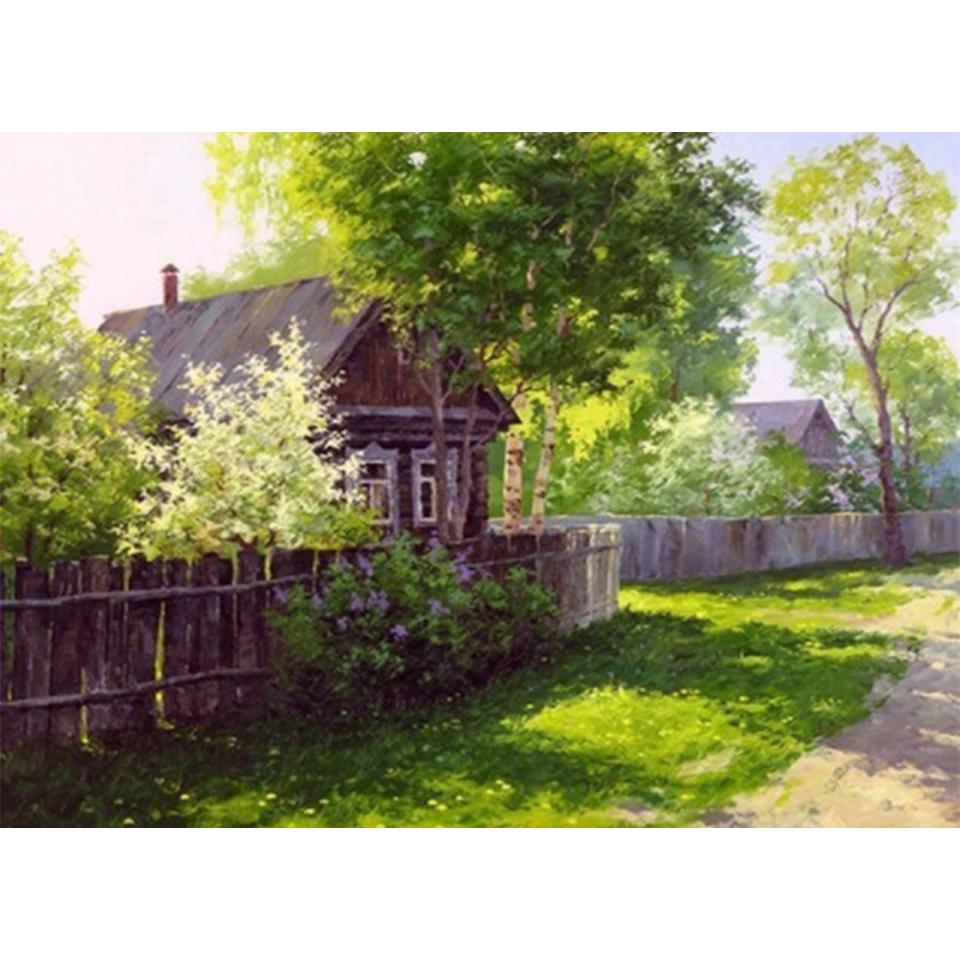 5D DIY Diamond Painting Landscape Full Diamond Embroidery Picture Mosaic Rhinestone Landscape Cross Stitch Kit Home Decoration