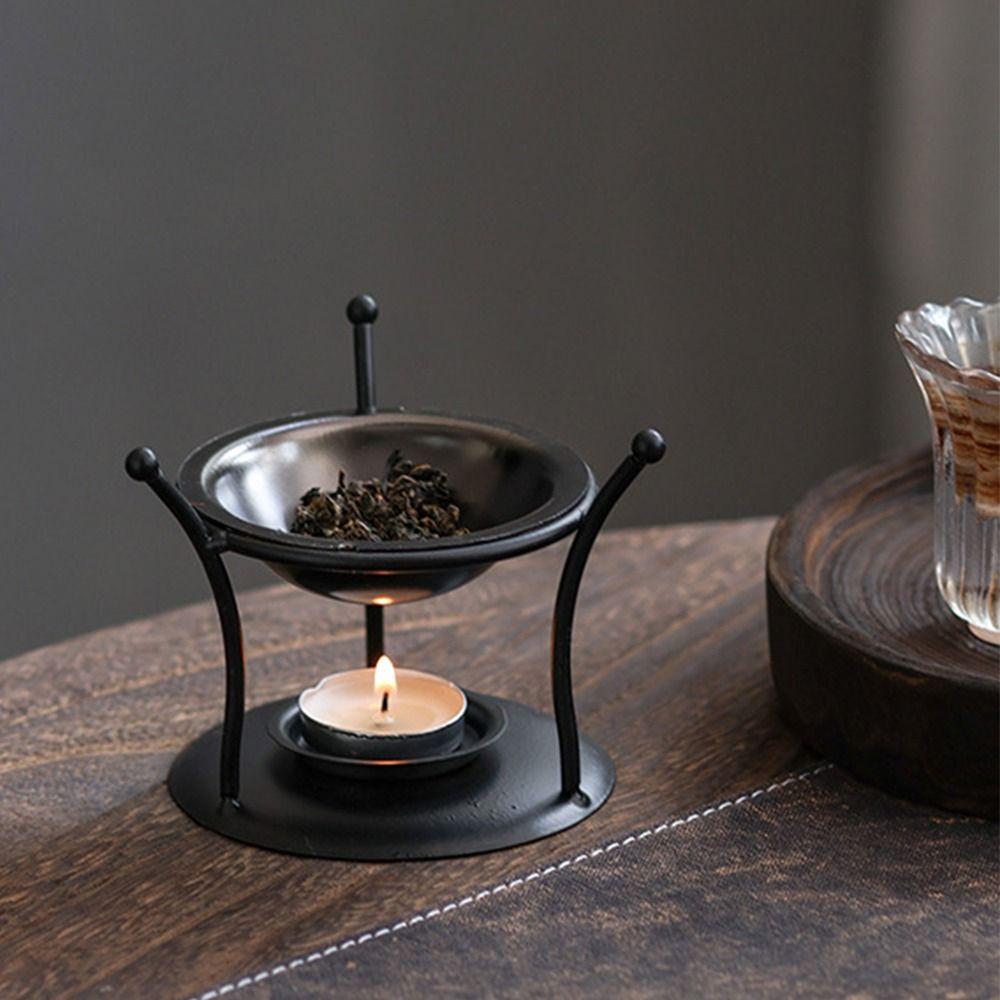 Creative Essential Oil Warmer Portable Retro Metal Incense Burner Hollow Out Polygon Candle Heating Holder Bedroom Use 7
