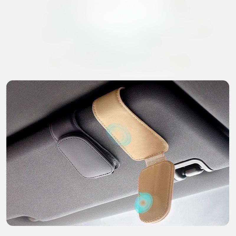 1Pc Car Visor Glasses Clip Multifunctional Car Glasses Frame Leather Car Storage Box Car Sunglasses Clip Clip