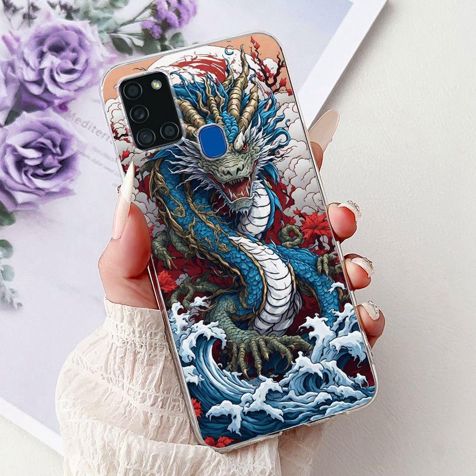 For Samsung A21s Case Cover Clear Fashion Luxury Cute Painted Back Cover For Samsung Galaxy A21s Phone Case A217F A217M A217N