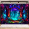 Psychedelic Cyberpunk Skull Eye Tapestry Mushroom Forest Dreamy Bedroom Bohemian Backdrop Fantasy Energy Field Art Decorations2693