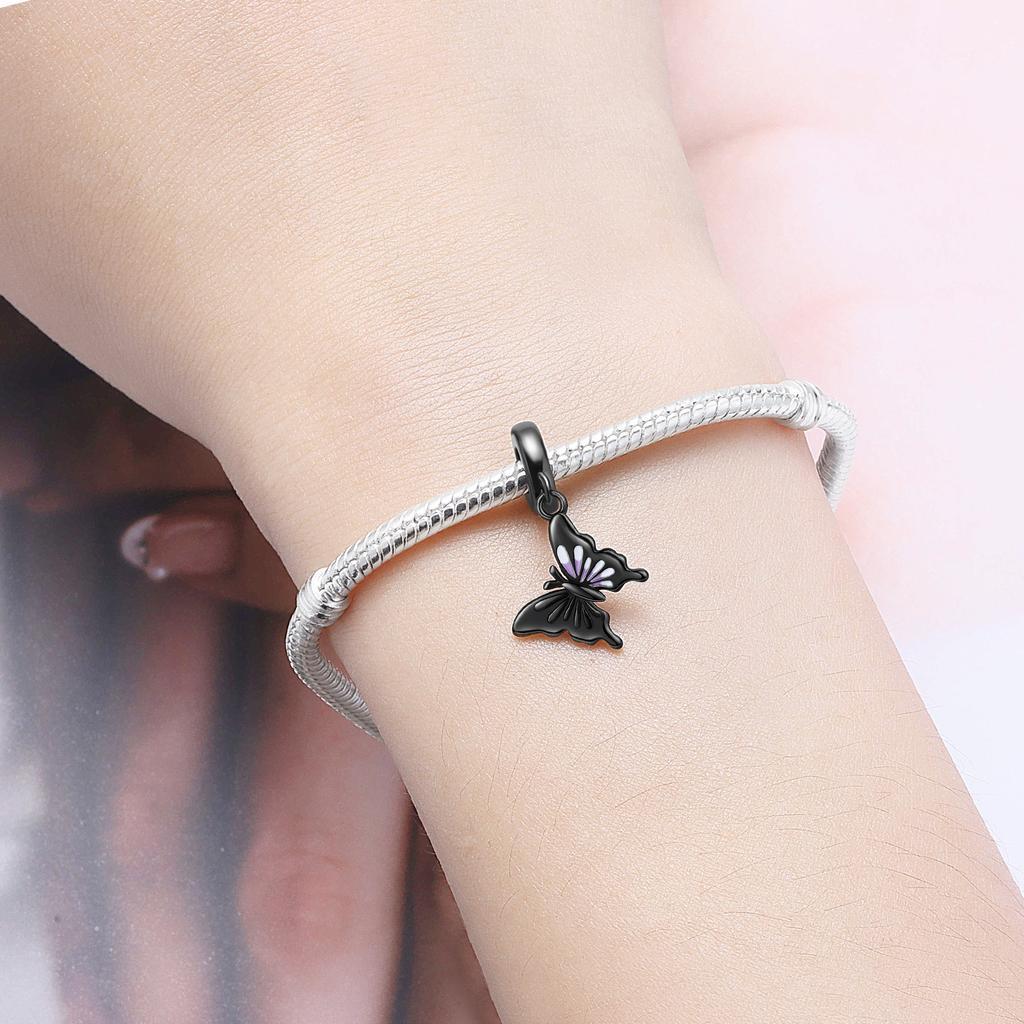 Copper Black Butterfly Y2K Style Original Pendants Bracelet Charms Jewelry Party Beads Diy Gifts Accessory