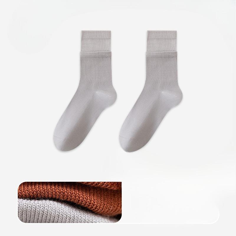 

Female Autumn Sports Leisure Double Mouth Anti Pilling Bacteriostatic Deodorant Boneless Tube Socks 1 pair серый
