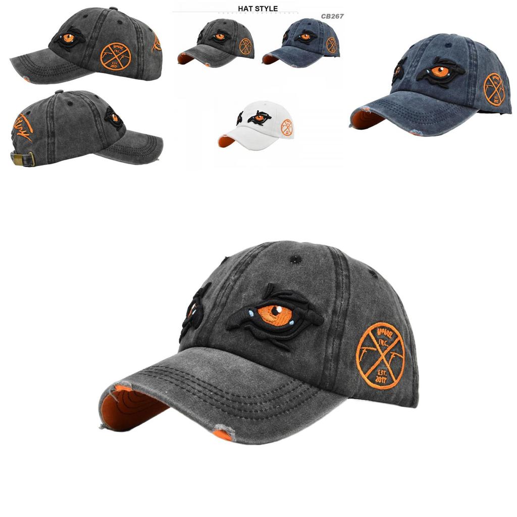 Black Eagle Eye Embroidered Baseball Cap Vintage Duck Tongue Hat Sun Hat