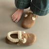 Retro comfortable casual one-pedal flat shoes women's autumn and winter fashion versatile velvet warm snow cotton shoes fluffy shoes
