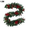 Christmas Garland Poinsettia Decoration Easy To Hang