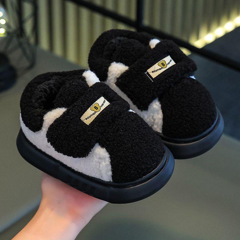 Barnetøfler i bomull Tegneserie Søt Hjem Varm Sklisikker babypels Tøfler Mote Hjem Myke tøfler