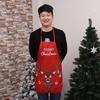 Adult Christmas Costume: Red Non-woven Santa Apron for Bar Waiters and Festival Celebrations