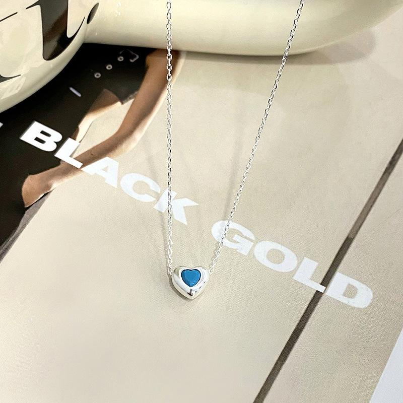 

Персонализированное ожерелье Love с цветным камнем для женщин в стиле Inn, милый, крутой, универсальный, модный, цепочка для воротника