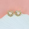 French Retro Freshwater Pearl & Zircon Stud Earrings - Exquisite Light Luxury Accessories for Women