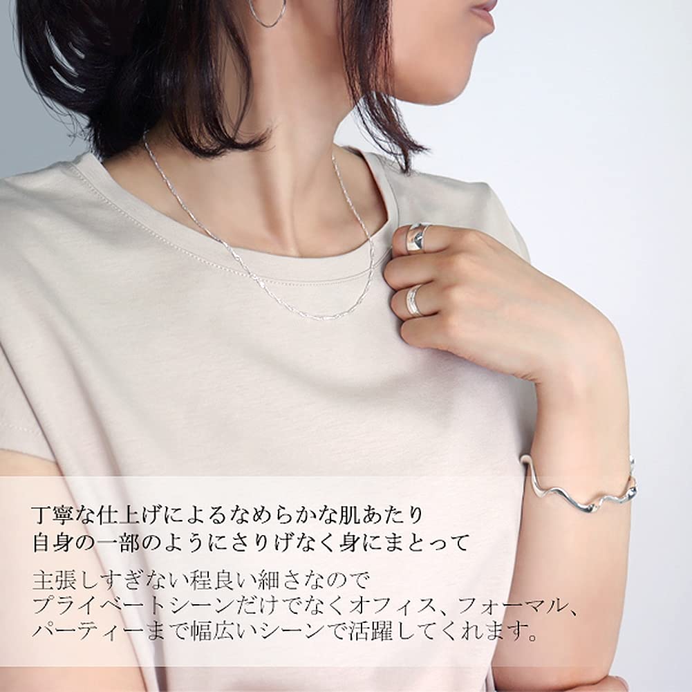 Gin no Singapore 45cm Wide Silver 925 Necklace Chain Only [Shinjuku Kura] Chain, Long, Approx. 1.4-1.6mm (Approx. 1.6mm Wide), Chain, Women's, SV,