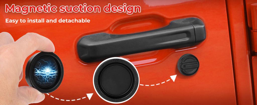 3Pcs Magnetic Keyhole Covers for Jeep Wrangler TJ JK JL Gladiator 2018-2025 Durable Decorative Sticker Easy Installation