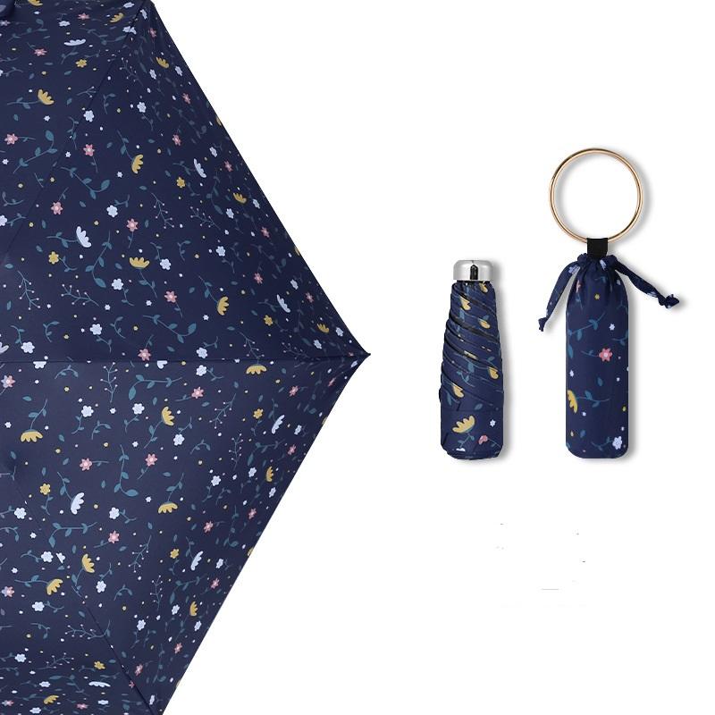 Mini Pocket Rain Umbrella 6 Ribs Luxury Women Umbrellas Printed Bracelet Anti UV Parasol Fashion Sun Protection Small Umbrella