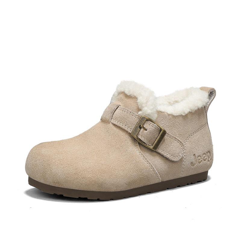 Jeep Kids  Large Cotton Shoes - Boys  Velvet-Lined Winter Fashion Fur Shoes 2025, New Style for Girls 36.5