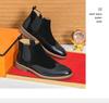 Men's Plus Size High-Top Brogue Leather Ankle Boots - Autumn European & American Style Formal Casual Shoes.