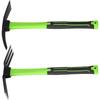 ABBP-2Pcs Garden Hoe And Cultivator Hand Rake Set Carbon Steel Mattock With Non-Slip Handle For Digging And Weeding