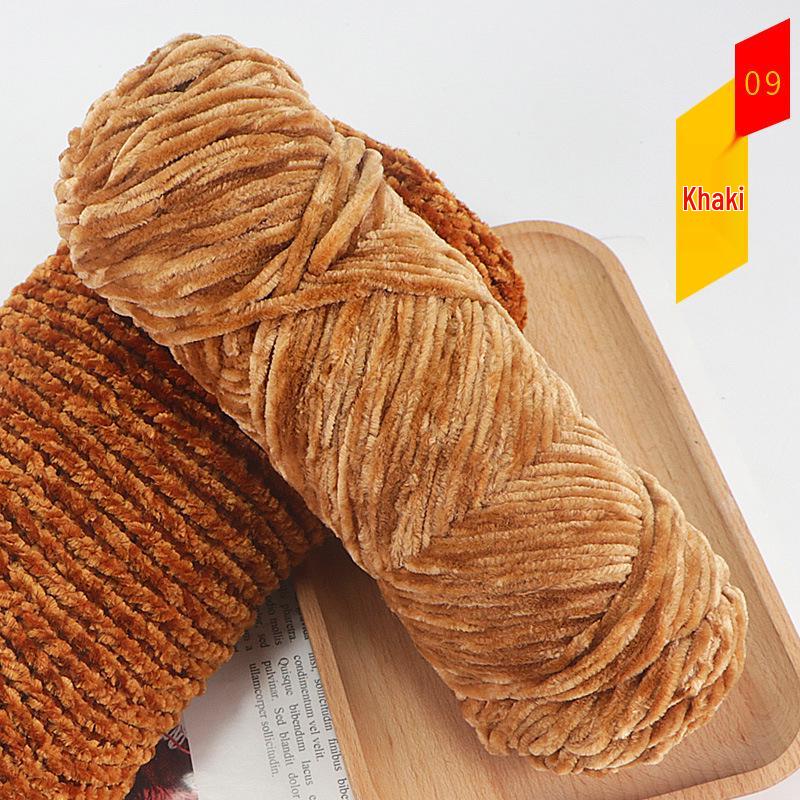 Chenille Gold Velvet Chunky Yarn Kit for Hats, Scarves, Sweaters, Dolls, and DIY Knitting