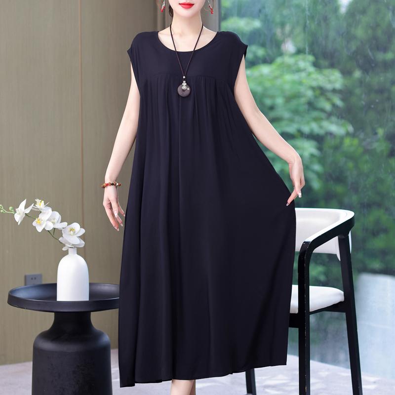 Rochie Vintage Vara Marime Plus Femeie Oversize Largi Fara Maneci Casual Elegant Rochii Lungi