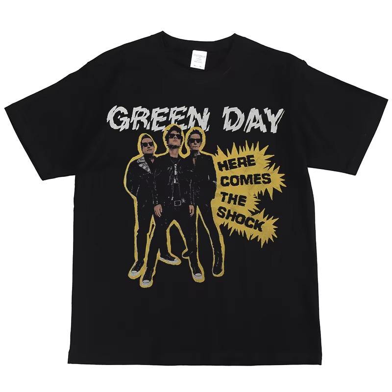 

Футболка с принтом Green Day Мужская Женская Хлопковая Хип-хоп Оверсайз Футболка с коротким рукавом Уличная одежда Топы Футболка XXXL