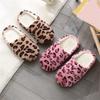 Winter Couple Style Indoor Silent Soft Bottom Leopard Print Slippers Home Comfort and Warm Cotton Slippers