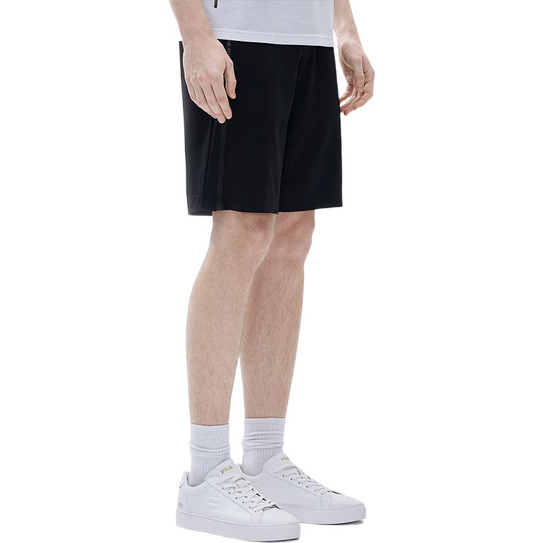 Fila Solid Color Knitted Casual Breathable Five-Point Shorts Men Shorts Black F11M227603FBK