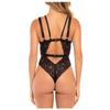 Women's Sexy Deep V Cross  Ring Strap Lace One-piece Sexy Lingerie