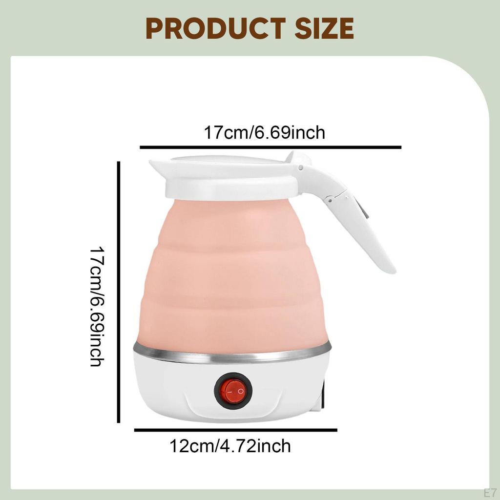 Foldable Electric Kettle Compact Water Boiling for Travel Hotels Offices White
