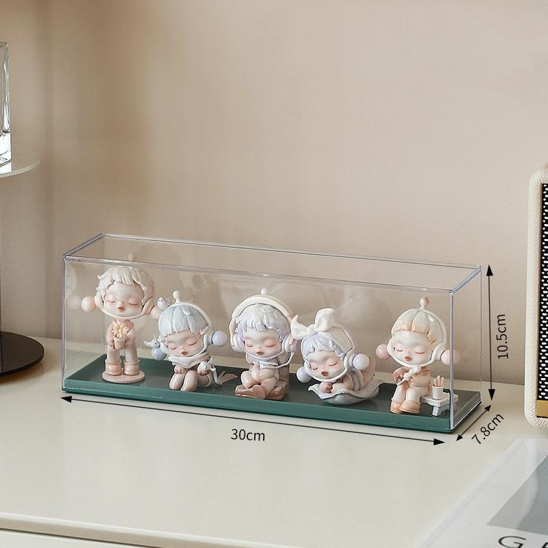 Cute Acrylic Display Case for Mini Collectibles 6 Tier Stackable Shelf Dustproof Cabinet for Blind Box Toys and Anime Figures