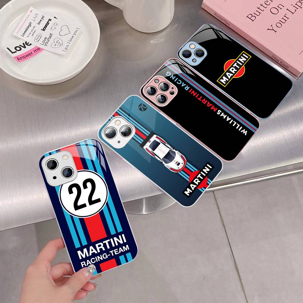 MartiniES Racing Tempered Glass For Iphone 14 13 12 11 Pro Mini XS MAX 14Plus X XS XR Fundas