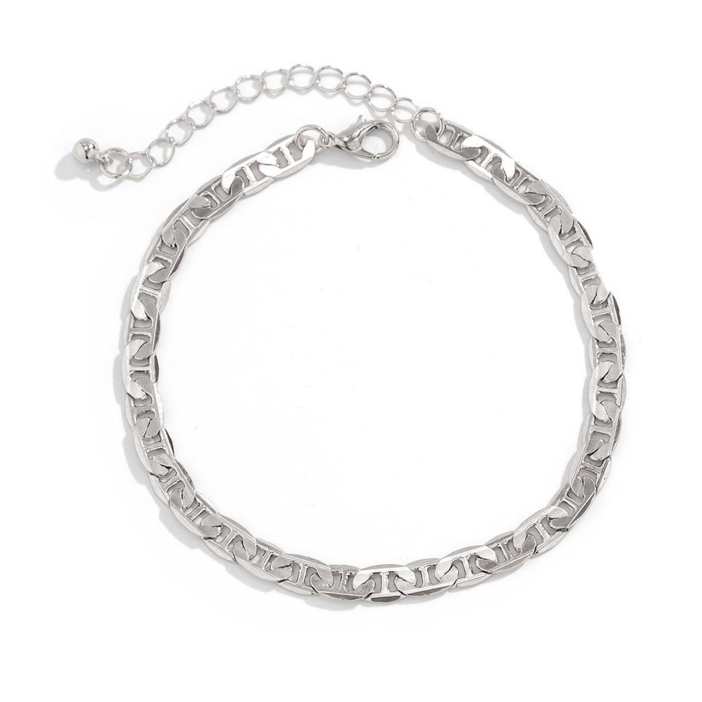 Sweet And Cool Casual Rhinestone Beach Anklet Foot Decoration, Simple Snake Bone Chain Thin Chain Anklet