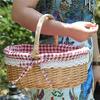 ABWR-3X Wicker Basket Gift Baskets Empty Oval Willow Woven Picnic Basket With Handle Wedding Basket Small