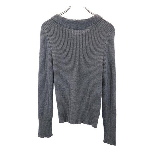 Aquascutum Made in Japan Silk Blend Long sleeve knit 6F gray sweater Women Used