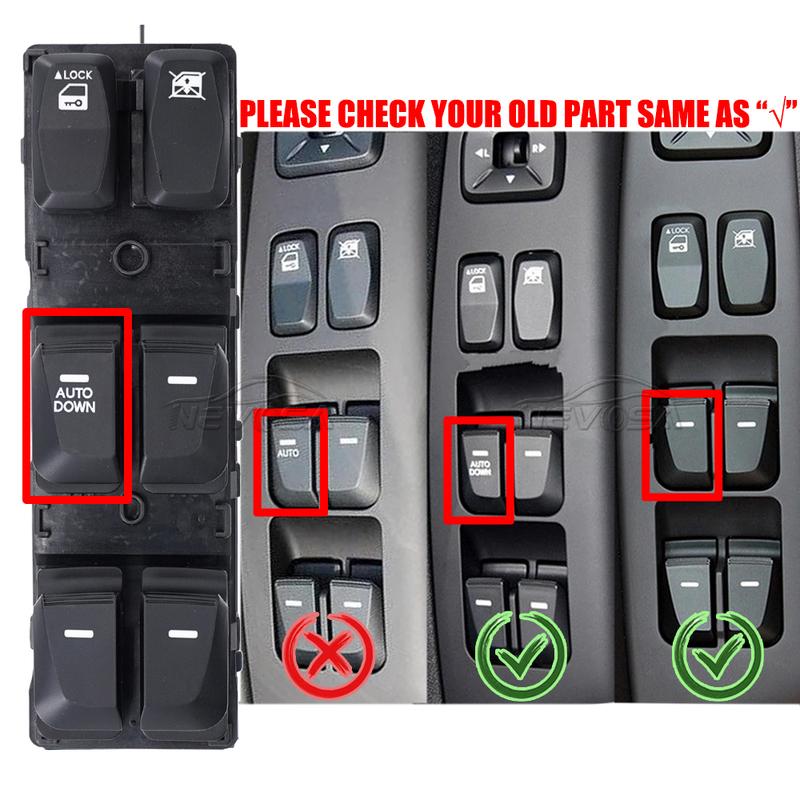 NEVOSA 93576-2S000 93571-2S050 Left Window Switch Passenger Button For Hyundai Tucson Ix35 2010 2011 2012 2013 2014 93580-2Z000