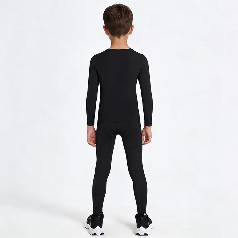 Children's Autumn-Winter Quick-Dry Compression Set: Breathable Long-Sleeve Top & Pants for Men's Sports, Fitness, and Running.