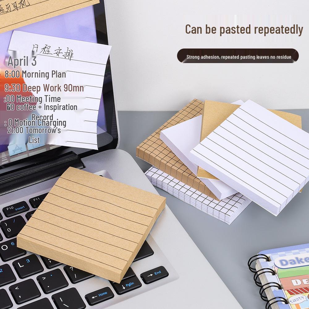 Creative Grid Sticky Notes: Tearable Notepad with Strong Adhesion for Students and Office Use, Portable Memo Pad, Reusable Stickers for Marking
