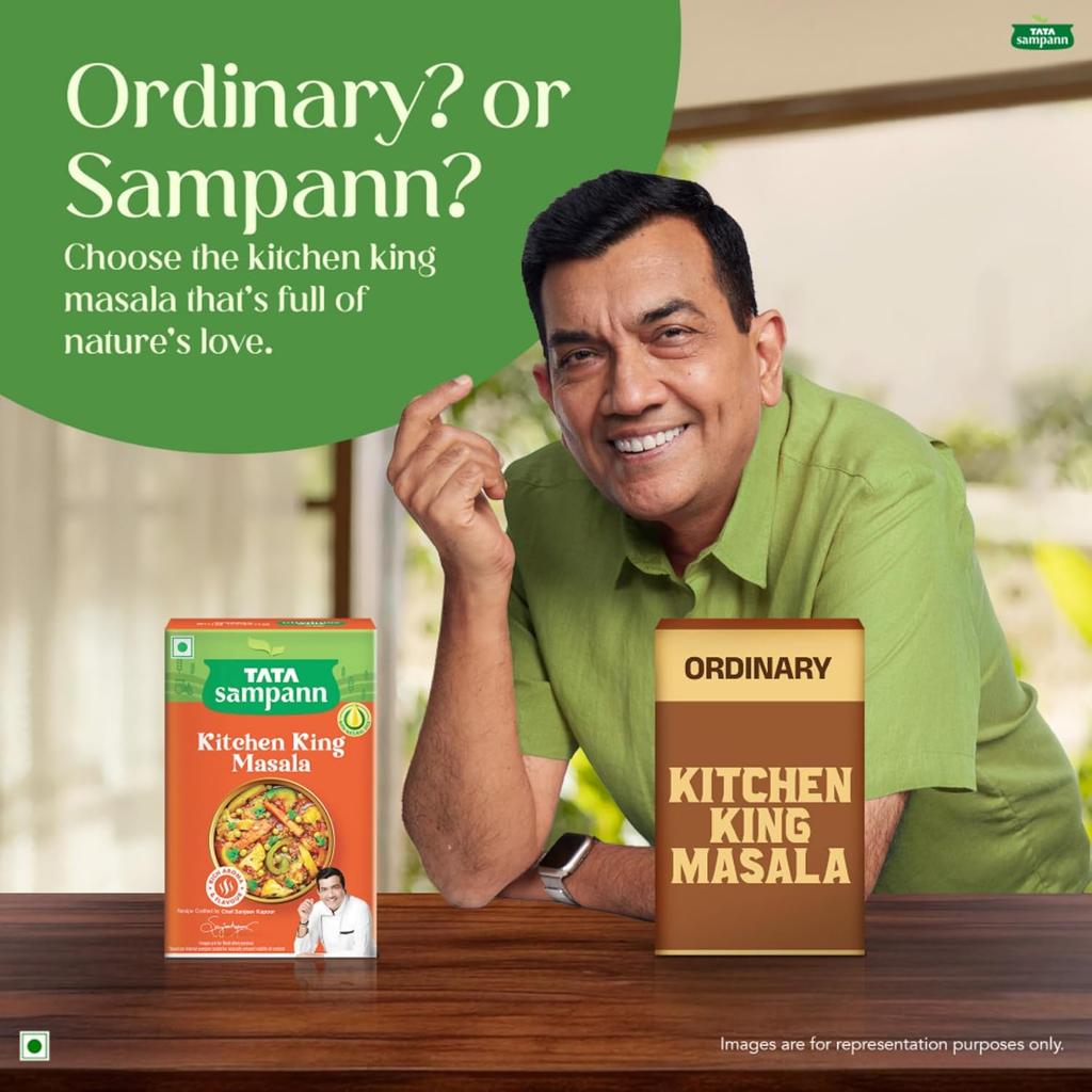 TATA Sampann Kitchen King Masala 100g Pack of 1 Crafted by Chef Sanjeev Kapoor for Rich Aroma and Flavor