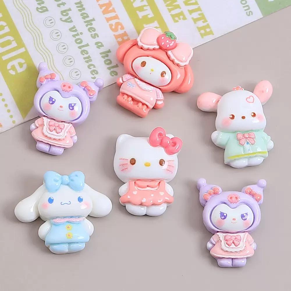 10 Pcs New Kawaii Cartoon Cute Bow Animal Series Resin Scrapbook Diy  Bow Decor Accessories Crafts A141