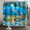 Underwater World Ocean Shower Curtain for Bathroom Seabed Animals Sea Turtle Dolphin Fish Waterproof Bathroom Curtain With Hooks