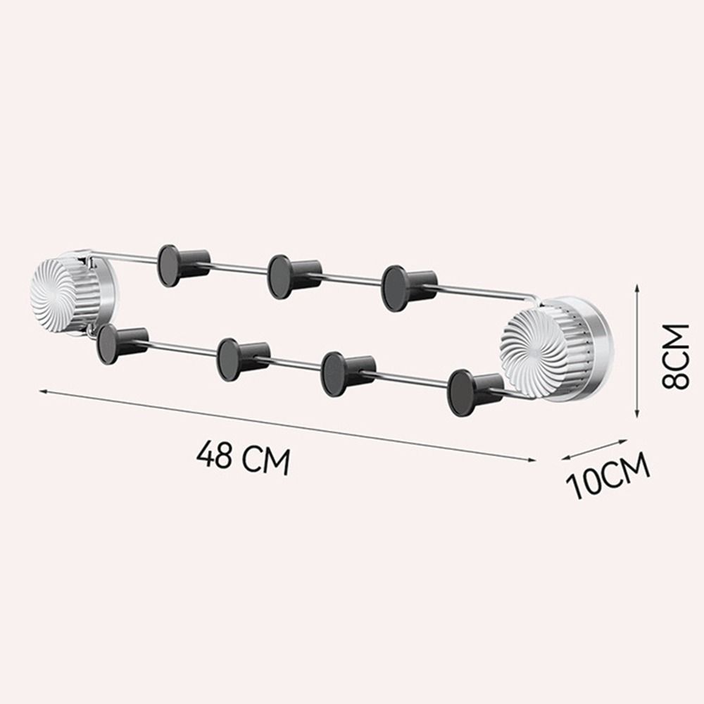No Punching Suction Cup Row Hook With 7 Hook Stainless Steel Storage Rack  Towel Rack