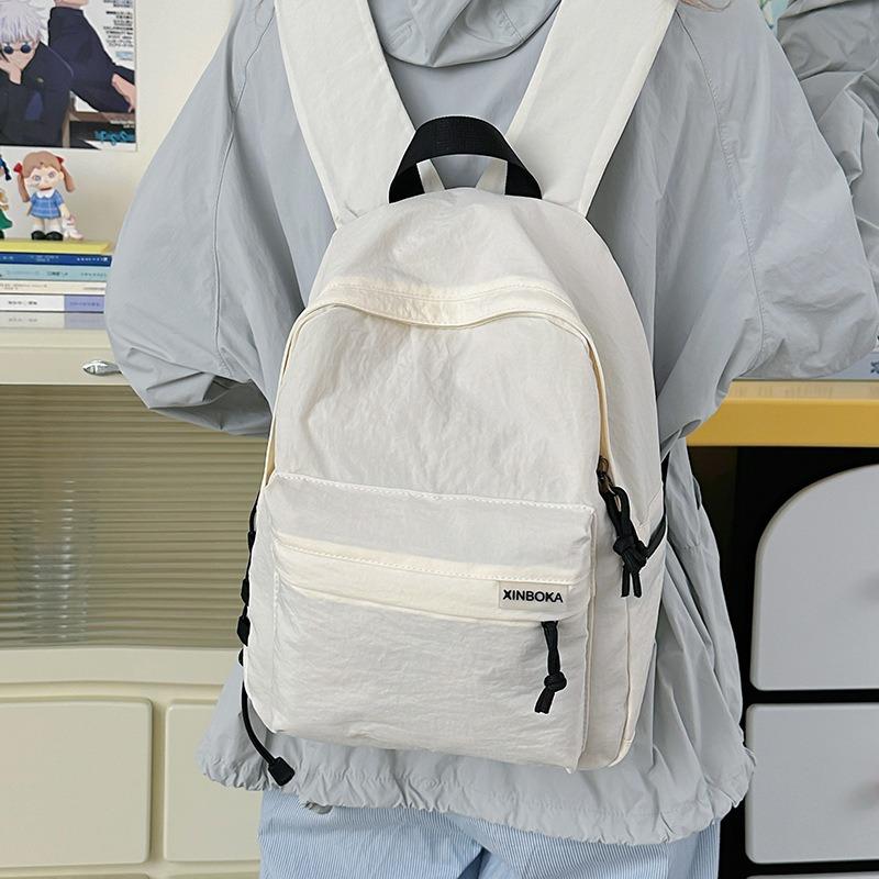 High value, fresh and sweet backpack, solid color simple large-capacity backpack for junior high school students