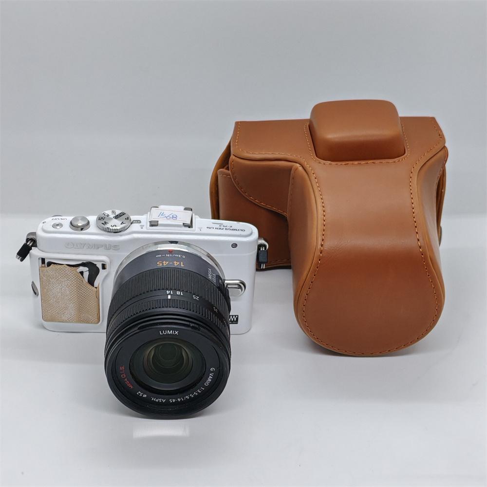 PU Leder Kameratasche Für Olympus EPL5 EPL6 E-PL5 E-PL6 E-PM2 Schutzhülle Ganzkörperabdeckung Mit Gurt