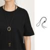 High-Quality Leather Bolo Tie Chain Necklace Long Gold Plated Design Multipurpose Wear For Office Gatherings Travel Lightweight Accessory