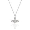 Vw Xijia Same Micro-Inlaid Diamond Three-Dimensional Saturn Necklace High Version Planet Pendant Light Luxury Accessories Women