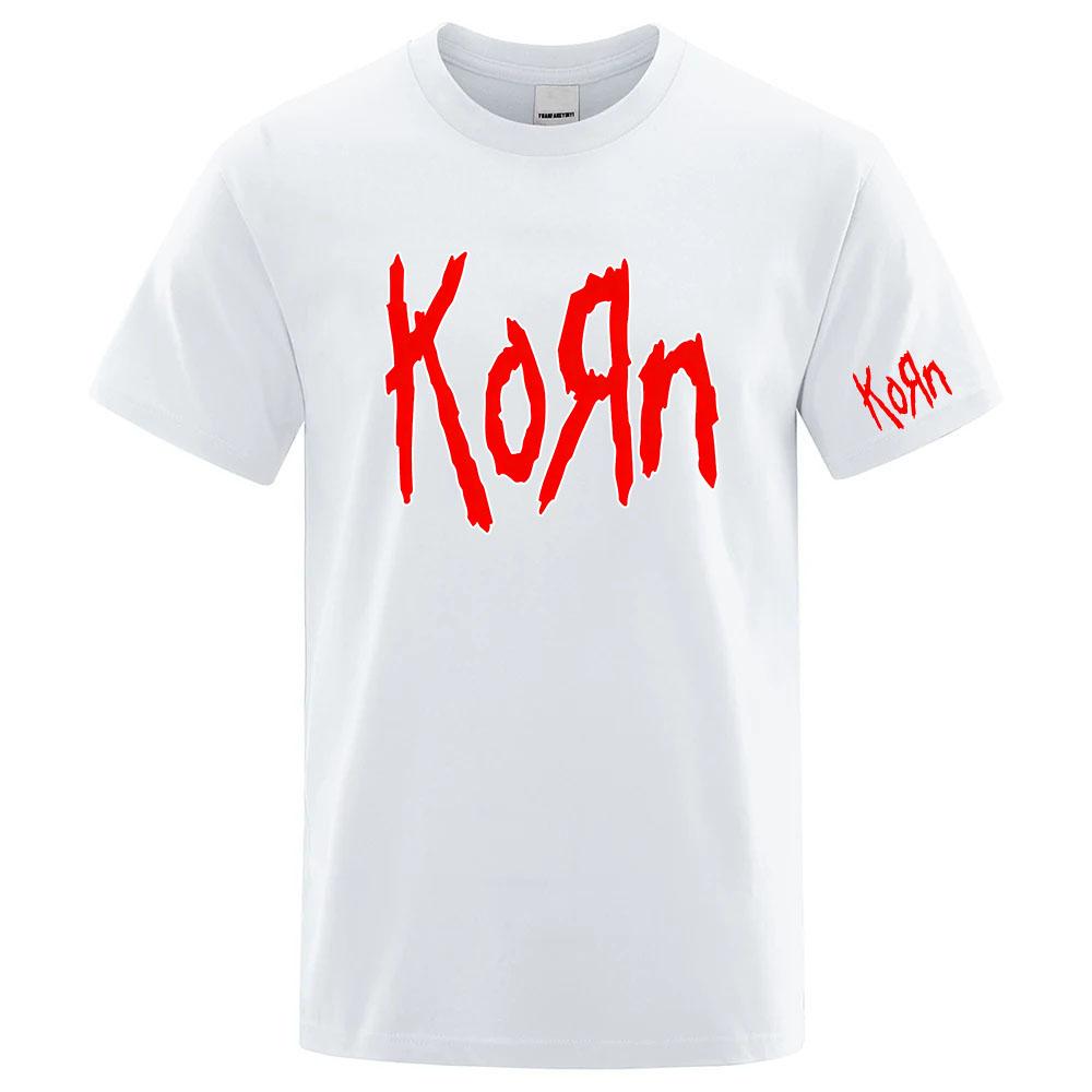 Korn Metal Rock Band Unisexs Regular Shortsleeved Shirts Are Suitable For Summer Roundneck Shirts T Shirt
